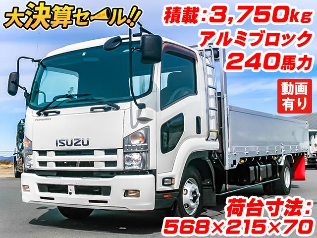 No.3609　H25　いすゞ　フォワード　平ボディ　アルミブロック　70cmアオリ　6速ミッション　最大積載3,750kg