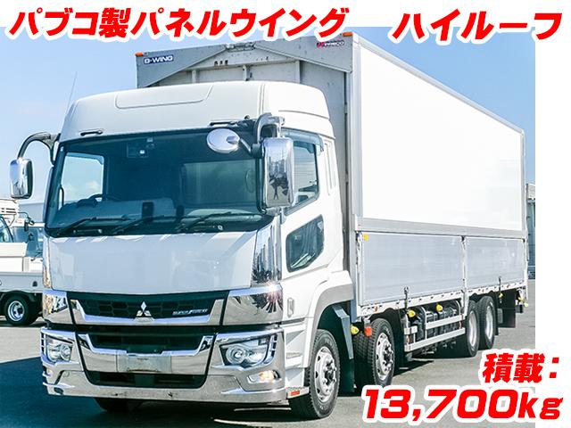 No.3650　R1　三菱ふそう　スーパーグレート　パネルウイング　ハイルーフ　最大積載13.7t　ラッシングレール2段　メッキフロントバンパー