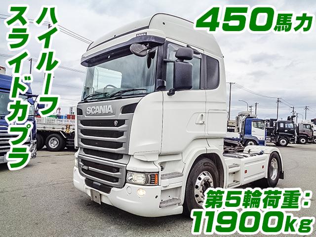 No.3678　H30　スカニア　トレーラーヘッド　第5輪荷重：11900kg　ハイルーフ　スライドカプラ　450馬力　32万km