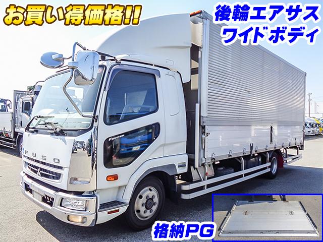 No.3732　H23　三菱ふそう　ファイター　アルミウイング　ワイドボディ　新明和製格納パワーゲート　無線リモコン付き　後輪エアサス