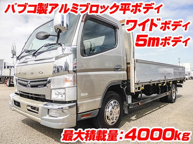 No.3756　H28　三菱ふそう　キャンター　アルミブロック平ボディ　TKG-FEB90　ワイドボディ　積載4000kg