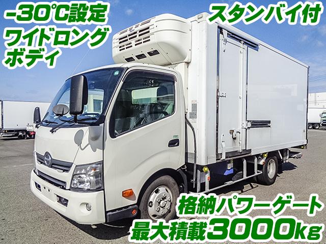 No.3758　H29　日野　デュトロ　東プレ製冷蔵冷凍車　最大積載3000kg　ワイドロングボディ　－30度設定　スタンバイ　格納パワーゲート