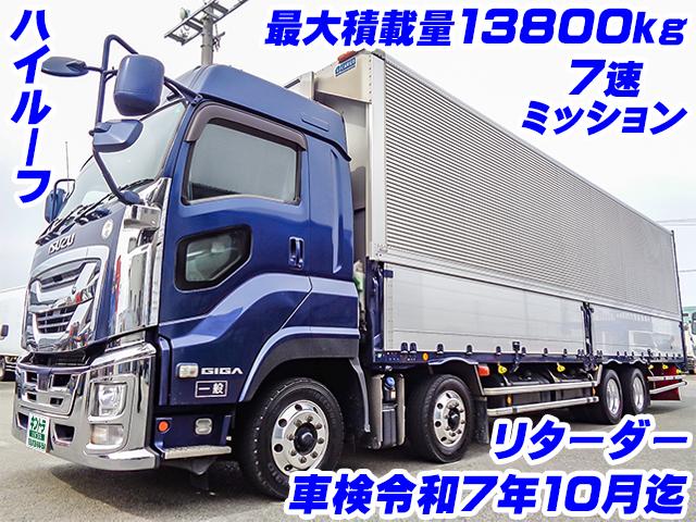 No.3807　R1　いすゞ　ギガ　アルミウイング　ハイルーフ　リターダー　7速ミッション　最大積載量13800kg　ラッシングレール2段　車検　メッキ