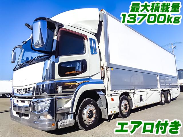 No.4538　H29　三菱ふそう　スーパーグレート　パネルウイング　最大積載13700kg　エアロ付　ラッシングレール2段　アルミホイール　メッキ